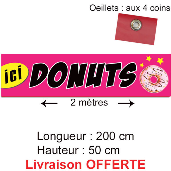 banderole donuts pas cher rose